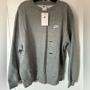 Nike Sportwear Club Fleece Sweatshirt Dark Grey Heather Men’s Size L